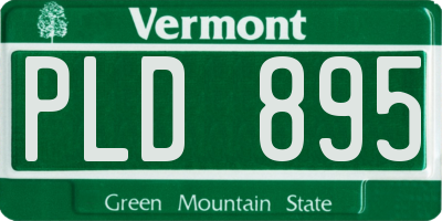 VT license plate PLD895