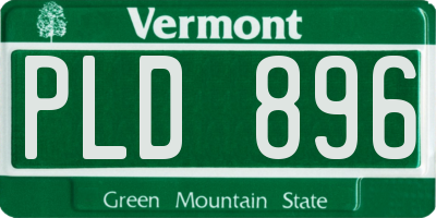 VT license plate PLD896