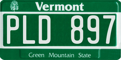 VT license plate PLD897