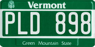 VT license plate PLD898