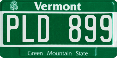 VT license plate PLD899