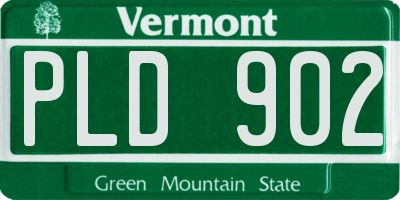 VT license plate PLD902