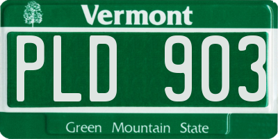 VT license plate PLD903