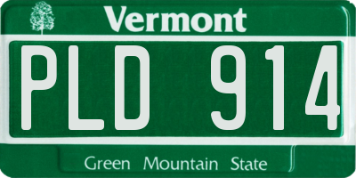 VT license plate PLD914