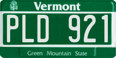 VT license plate PLD921