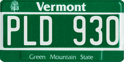 VT license plate PLD930