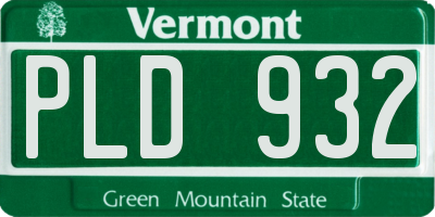 VT license plate PLD932