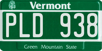 VT license plate PLD938