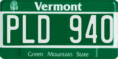 VT license plate PLD940
