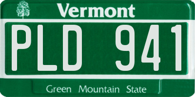 VT license plate PLD941