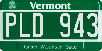 VT license plate PLD943