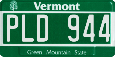 VT license plate PLD944