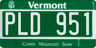 VT license plate PLD951