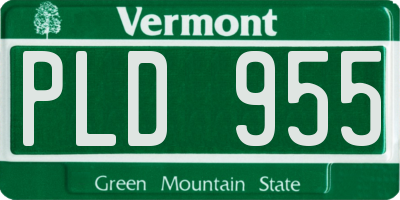 VT license plate PLD955