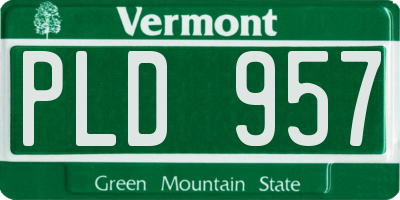 VT license plate PLD957