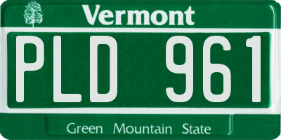 VT license plate PLD961
