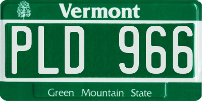 VT license plate PLD966
