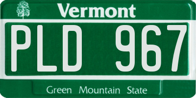 VT license plate PLD967