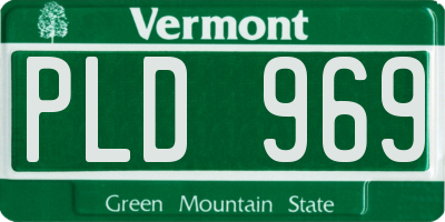 VT license plate PLD969