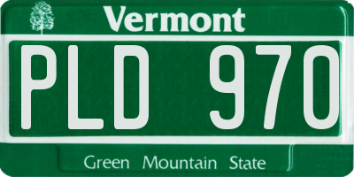 VT license plate PLD970