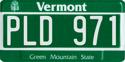 VT license plate PLD971
