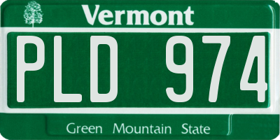 VT license plate PLD974
