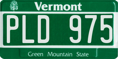 VT license plate PLD975