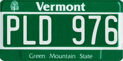 VT license plate PLD976