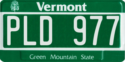 VT license plate PLD977