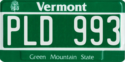 VT license plate PLD993