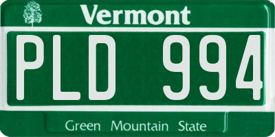 VT license plate PLD994