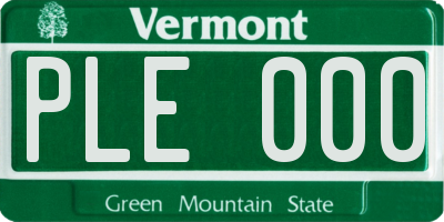 VT license plate PLE000