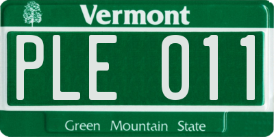 VT license plate PLE011