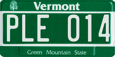 VT license plate PLE014