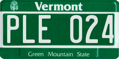 VT license plate PLE024