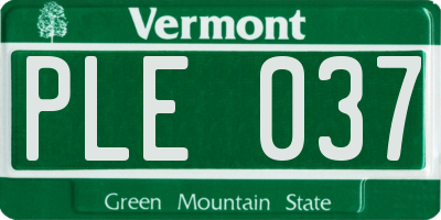 VT license plate PLE037