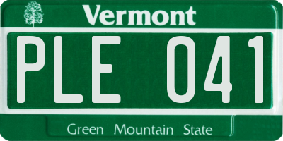 VT license plate PLE041