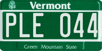 VT license plate PLE044