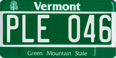 VT license plate PLE046