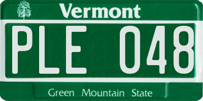VT license plate PLE048