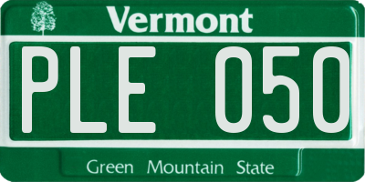 VT license plate PLE050