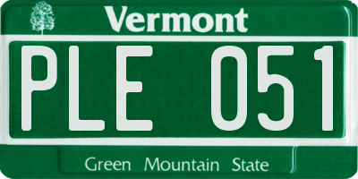 VT license plate PLE051