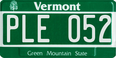 VT license plate PLE052