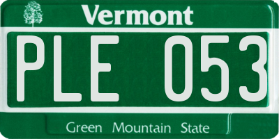 VT license plate PLE053