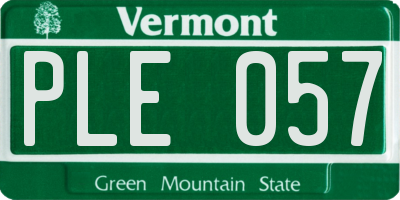 VT license plate PLE057
