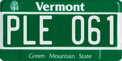 VT license plate PLE061