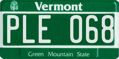 VT license plate PLE068