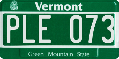 VT license plate PLE073