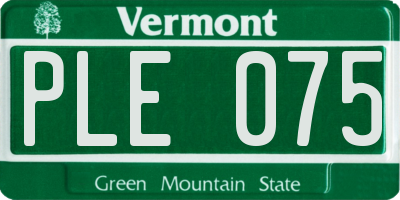 VT license plate PLE075