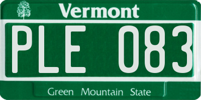 VT license plate PLE083